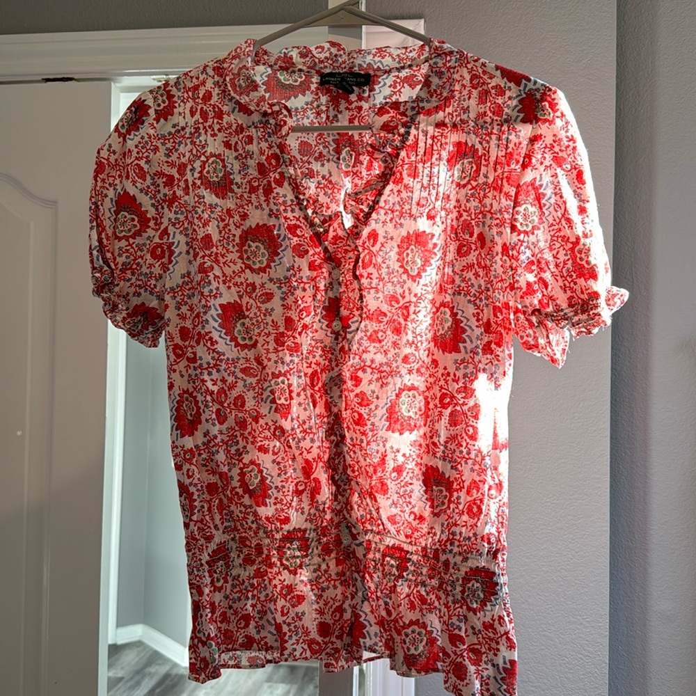 Lauren Jeans, size M, red white and blue print